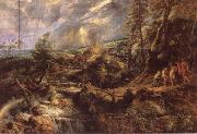Peter Paul Rubens Stormy lanscape with Philemon and Baucis oil painting artist
